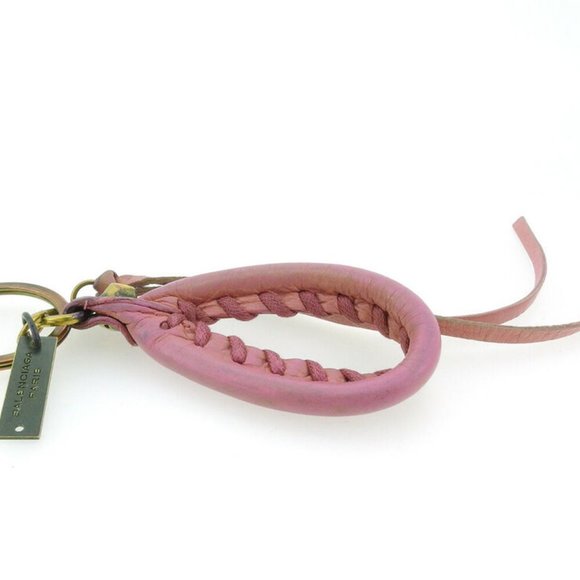 BALENCIAGA Keychain fringe pink sheepskin �~ gold metal fittings Auth USED Q604 - Picture 9 of 9